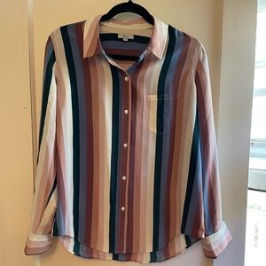 Rails 100% Silk Kate Button Down Long Sleeve Shirt (M)